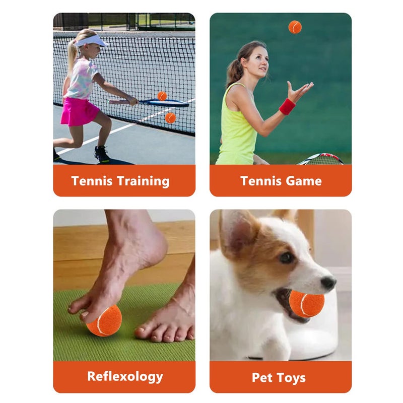 URBEST Tennis Balls, 12 Packs Training Tennis Balls Practice Balls for Novice Player, Pet Dog Playing Balls with Mesh Carry Bag (Orange) - Image 4